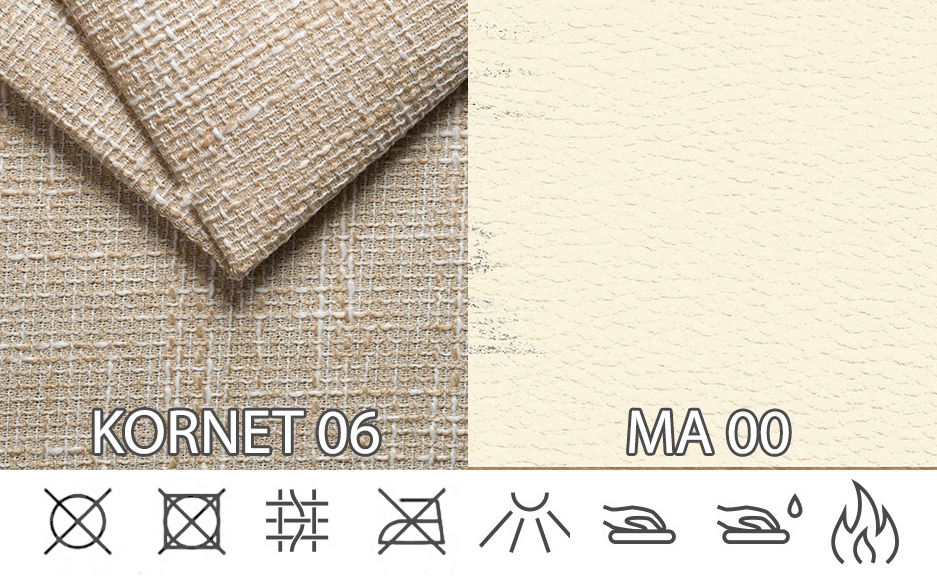 Rohová sedačka Monarda (béžová) (s taburetkou) (L)