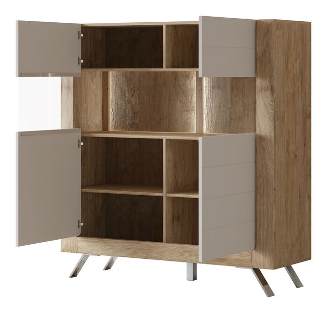 Vitrina Kassie Typ 42 (kašmir + hrast zlatni harbor) (s rasvjetom)