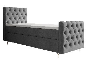 Jednostruki krevet 90 cm Clinton Comfort (tamnosiva) (s podnicom, s prostorom za odlaganje)