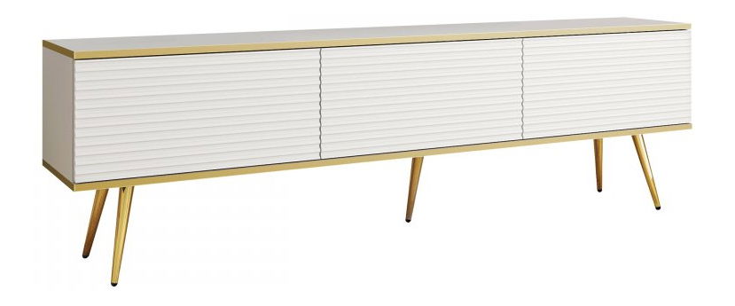 Dulap TV Onasewo II (Alb + auriu) 