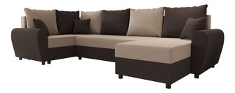 U alakú sarokkanapé Fleur Long (sötétbarna + bézs) (B)