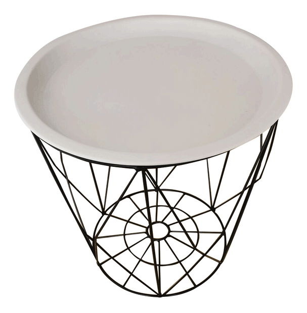 Príručný stolík Sal (biela + čierna)