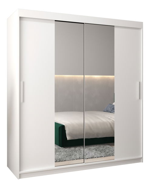 Ormar za garderobu 180 cm Toki 1 (bijela mat + bijela mat)