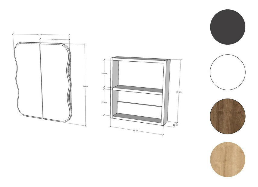 Kupaonski ormarić Kasusu (orah) (s ogledalom)