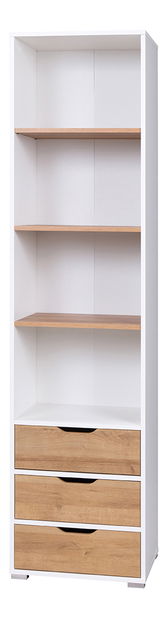 Regál Iweta R3SZ (biela matná + dub zlatý)