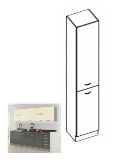 Potravinová kuchynská skriňa Pleitton (sivá)