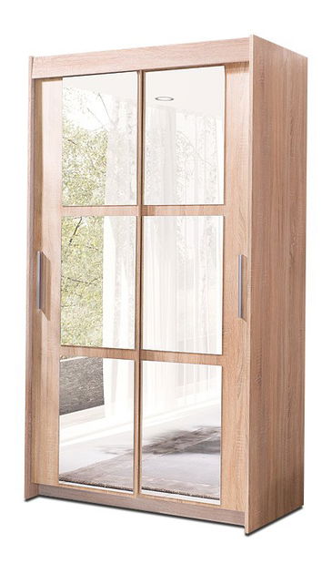 Ormar za garderobu Kenton 120 (hrast sonoma + ogledalo) 