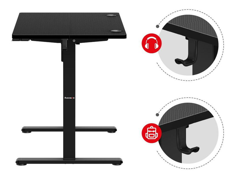 Elektricky nastaviteľný PC stolík Hyperion 7.9 (čierna)