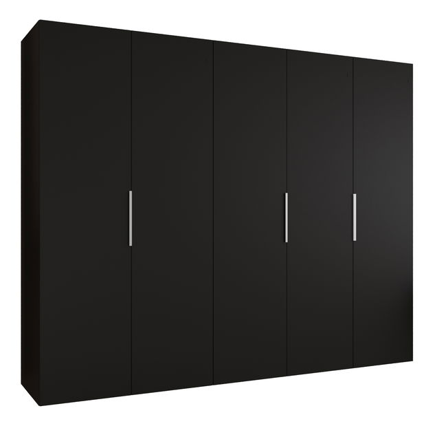 Šatníková skriňa 250 cm Mirabella 1 (čierna + kašmír)