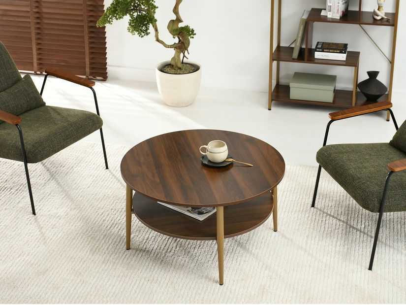 Dohányzóasztal Randolf Xl (dió + arany)