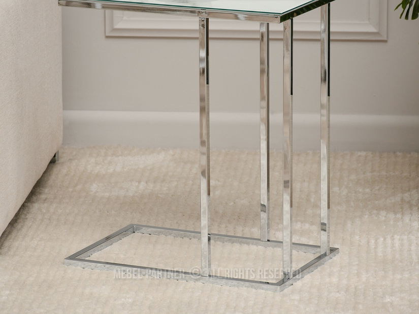 Konferenčný stolík Vasho (biela + chrómová)