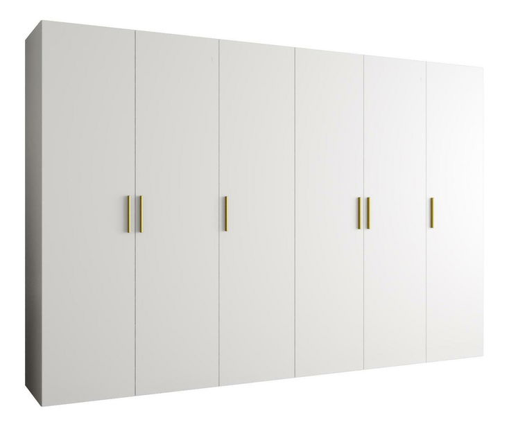 Dulap de haine 300 cm Borry 1 (alb + Auriu)