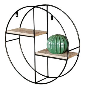 Raft de perete Pesetas (stejar + negru mat)