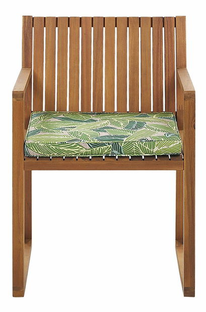 Set 8 ks. záhradných stoličiek SASAN (svetlohnedá) (so zelenými podsedákmi)