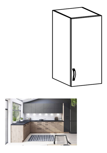 Dulap superior de bucătărie G40 Langari (stejar artisan) (D) 