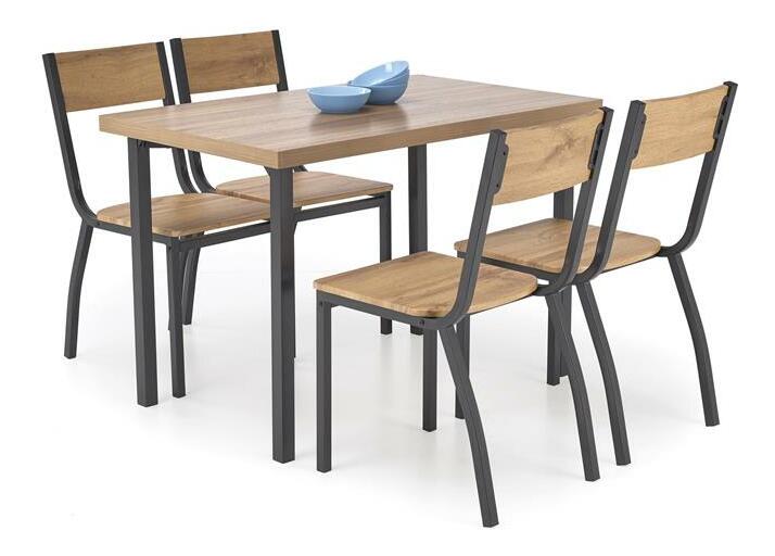 Blagovaonski set Miltony (natural + crna) (za 4 osobe)