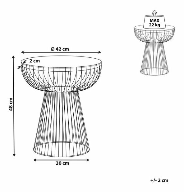 Príručný stolík Cheza (biela)