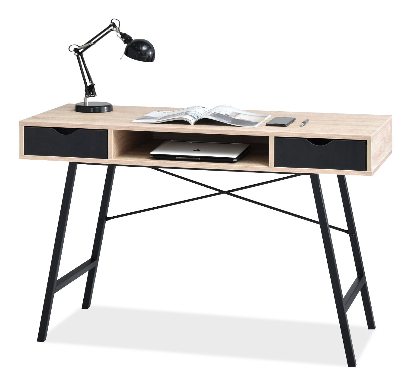 PC asztal Gavon (tölgy + fekete)