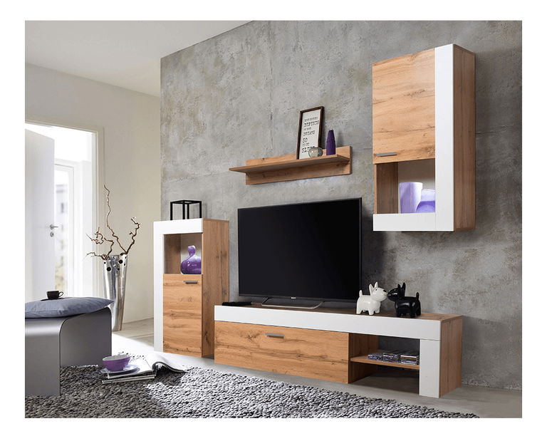 Mobilier living Gladiator (stejar wotan + alb)