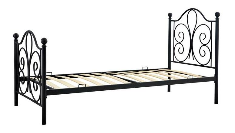 Jednolôžková posteľ 90 cm Patience (bez matraca) (čierna)