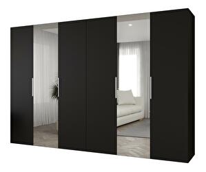 Dulap de haine 300 cm Mirabella 2 (Negru + Cașmir)