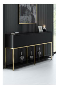 Konzolni stolić Vibubi 1 (crna + zlatna)