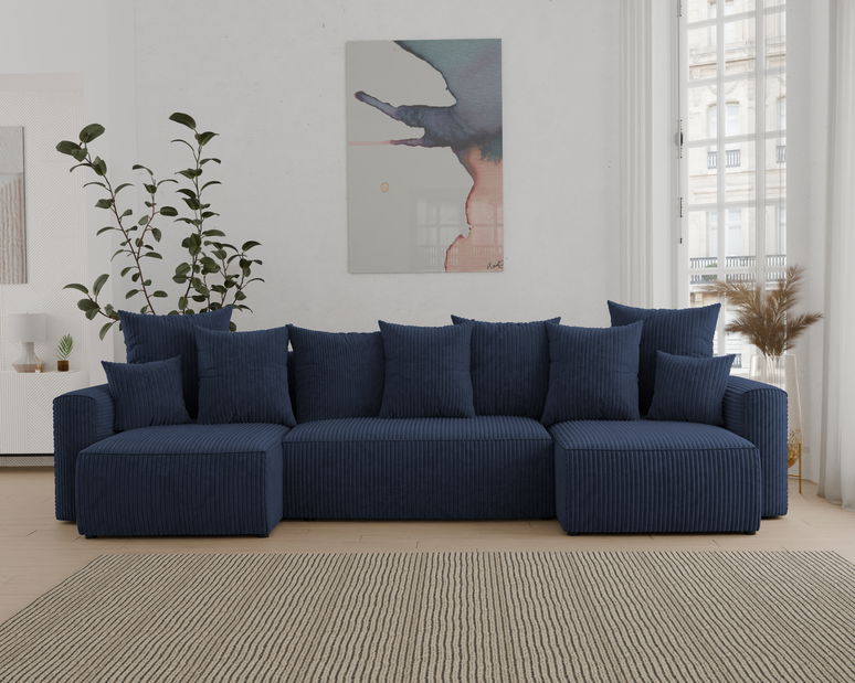 Kutna garnitura Denia U (tamnoplava)