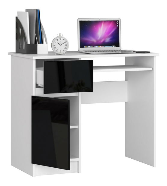 PC stolík Bhaskar (čierny lesk) (L)