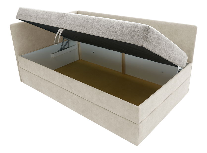 Jednostruki krevet 110 cm Optoman (smeđe-siva) (s podnicom i madracem) (s prostorom za odlaganje)