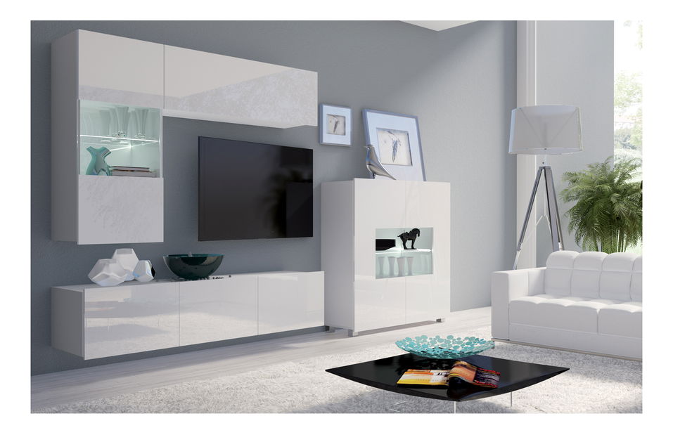 Mobilier living Calabria C3 (Alb) (fără iluminat)