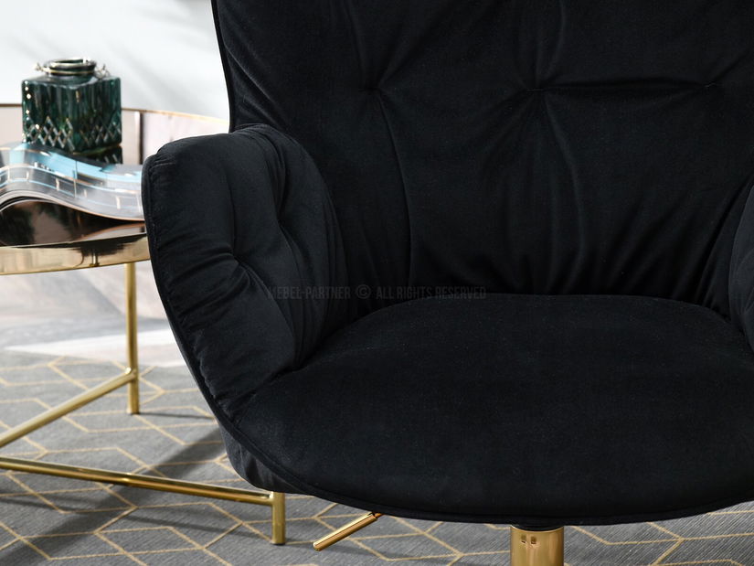 Fotel Meryl (fekete + arany)