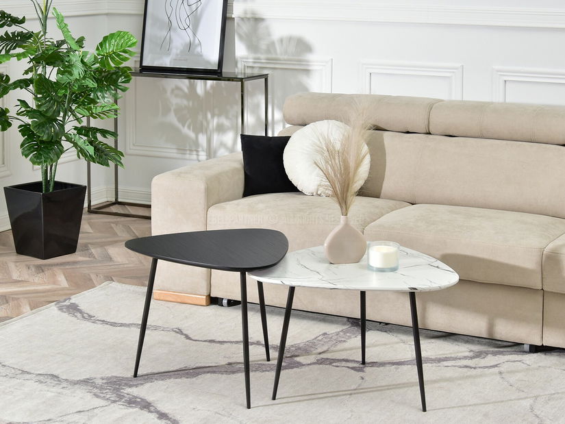 Măsuță de cafea Rossi Zest Xl (alb + negru)