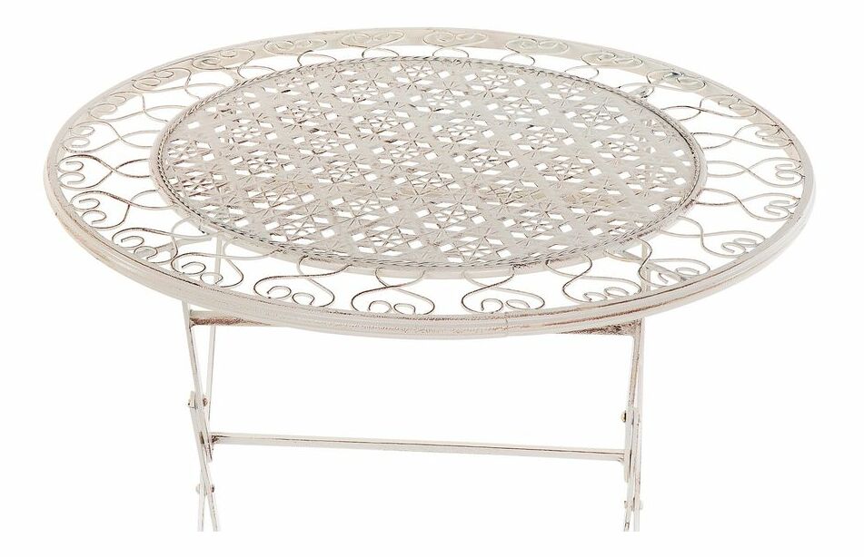 Záhradný stôl 70 cm TRAVISO (kov) (béžová) (pre 2 osoby)