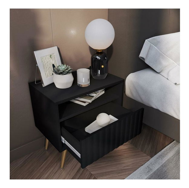 Noptieră Biel B3 (negru + auriu)