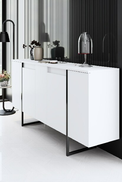 Mobilier living Luna (Alb + Negru)