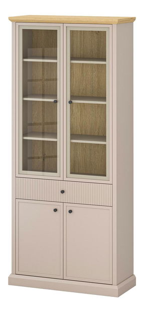 Vitrina Indices 3 (taupe + kameni hrast) 