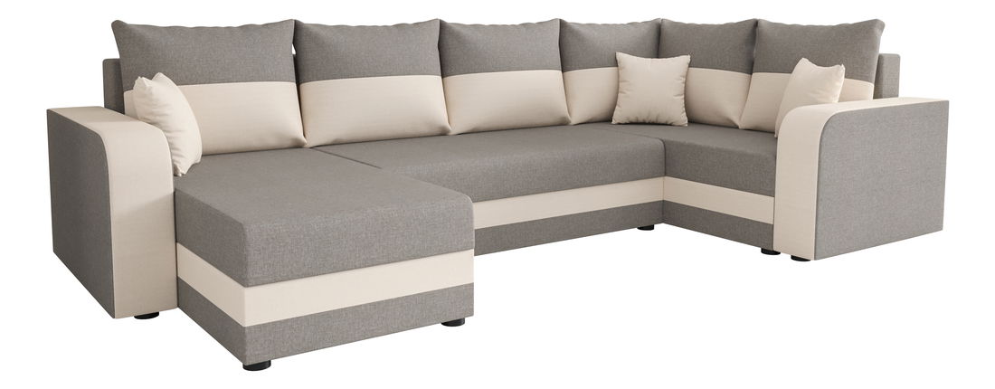 U alakú sarokkanapé Harmony Long (szürke + krém) (J)