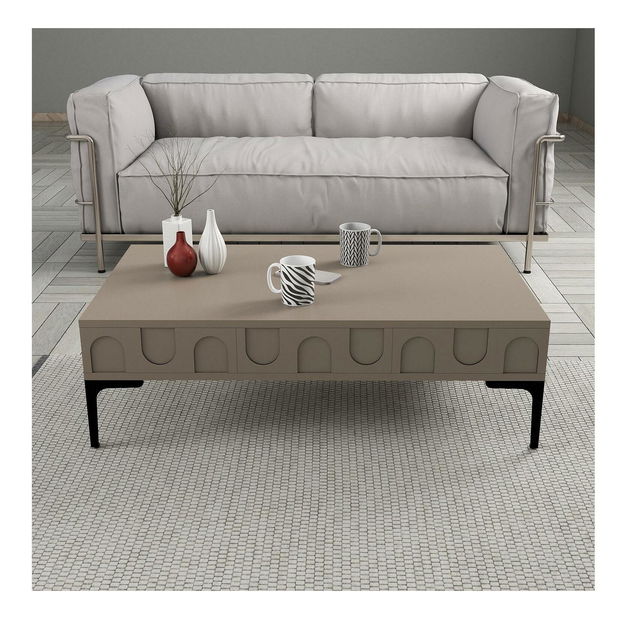 Set mobilier living Lyantela (tmavoBej + negru)