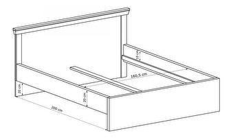 Bračni krevet 160 cm Atena 05 (s podnicom) (craft zlatni)