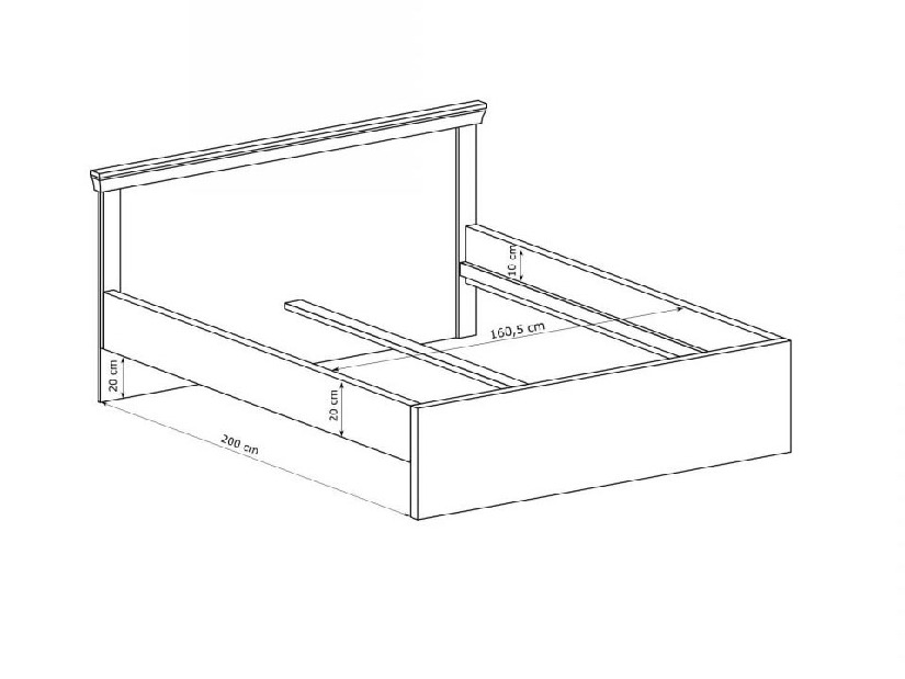 Bračni krevet 160 cm Atena 05 (s podnicom) (craft zlatni)