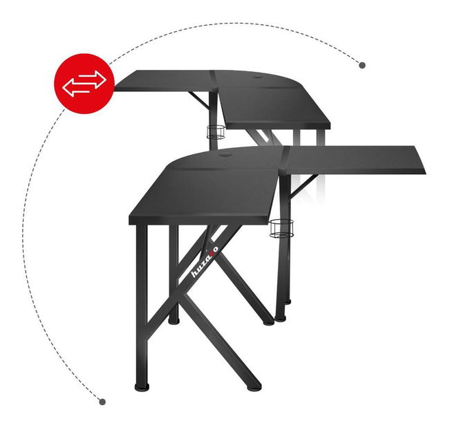 Kutni PC stolić Hyperion 6.3 (crna)