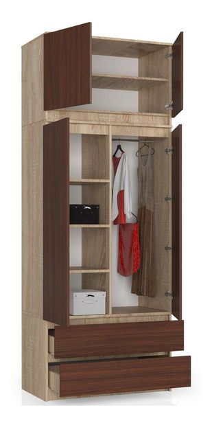 Nadstavba na skriňu Sashka (dub sonoma + wenge)