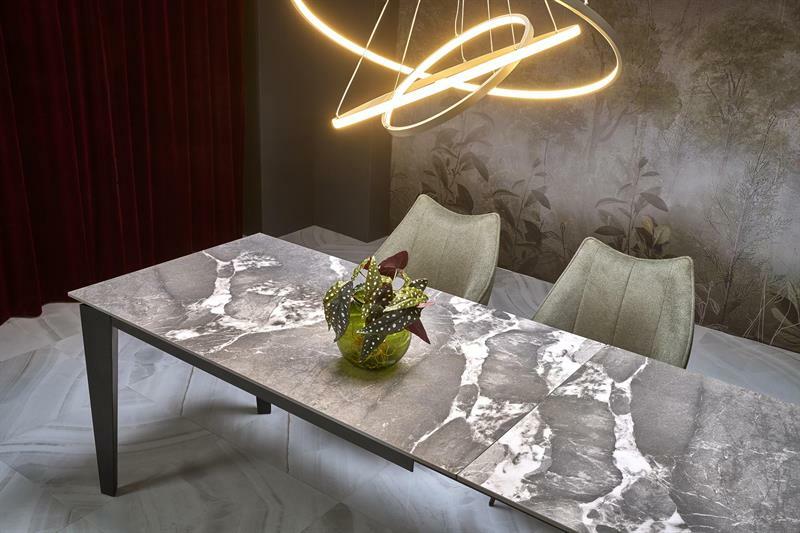 Étkezőasztal Fergie (fehér márvány + fekete) (6 és több személy számára)