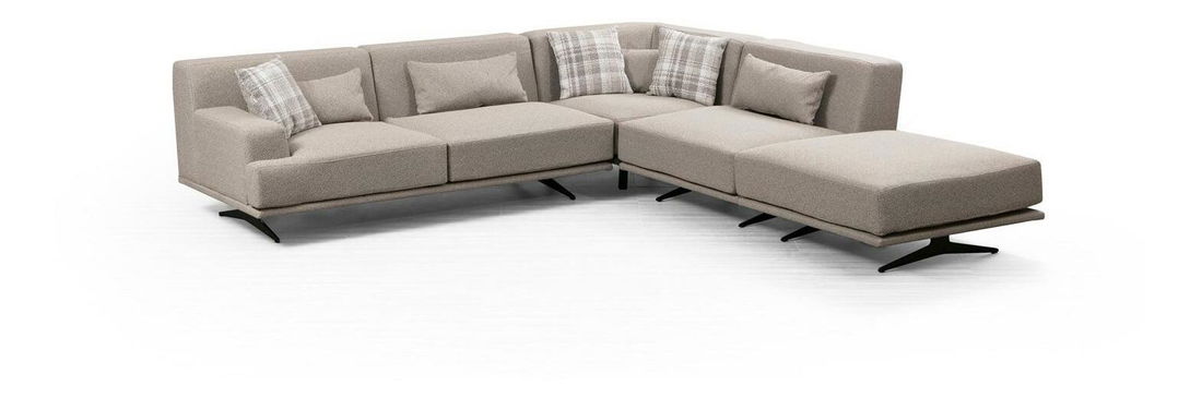 Kutna garnitura Bentelona (L) (bež + crna)