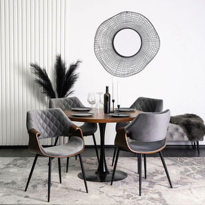 Blagovaonski set Lateral (orah + crna + siva) (za 4 osobe)