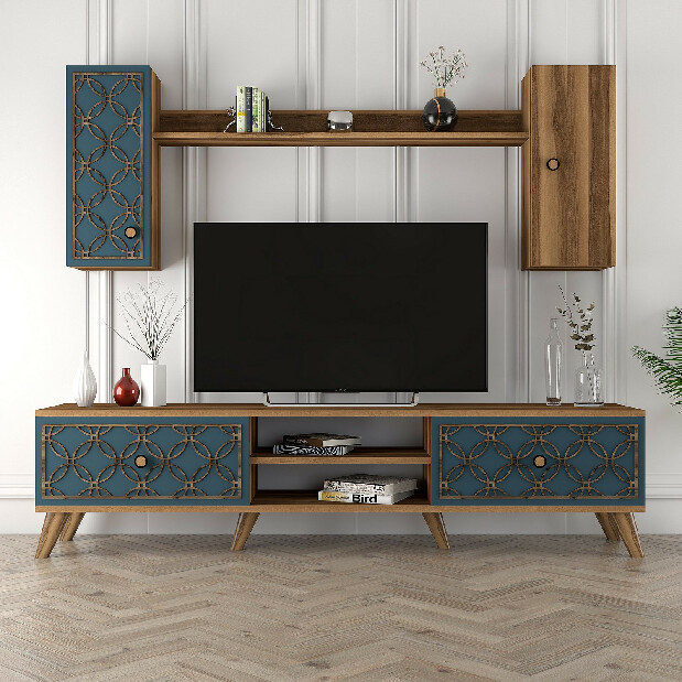 Mobilier living Clara (Nuc + Albastru)