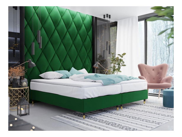 Manželská posteľ 160 cm Baza Gold II (zelená) *výpredaj