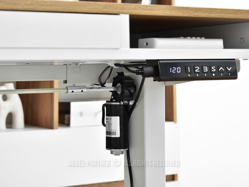 PC asztal Osto 120 (fehér tölgy + fehér)