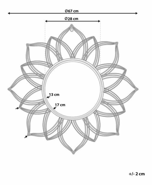 Nástenné zrkadlo Milza (zlatá)