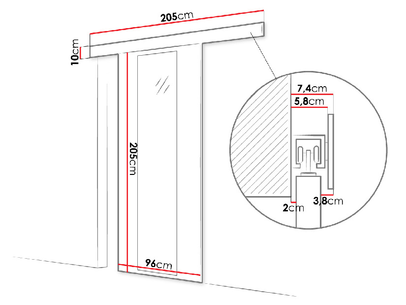 Interiérové posuvné dvere Orenia IV (biela + zrkadlo)